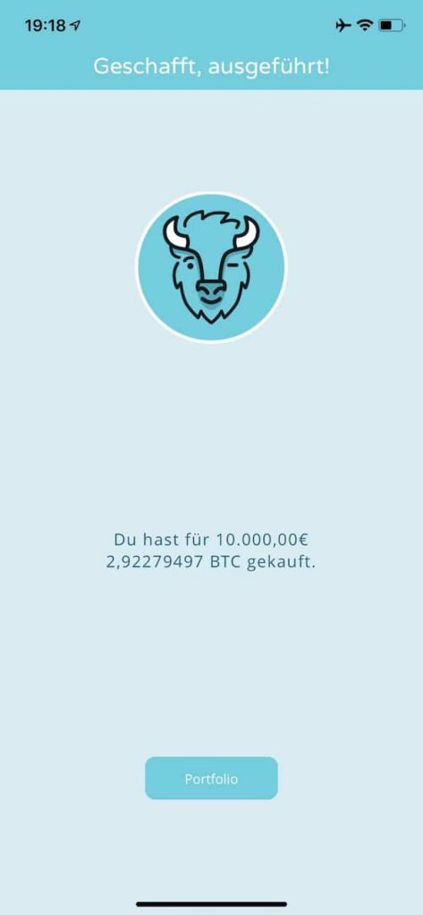 BISON App Kryptowährungen Börse Stuttgart
