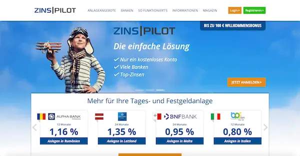 Zinspilot Tagesgeld Festgeld Zinsen