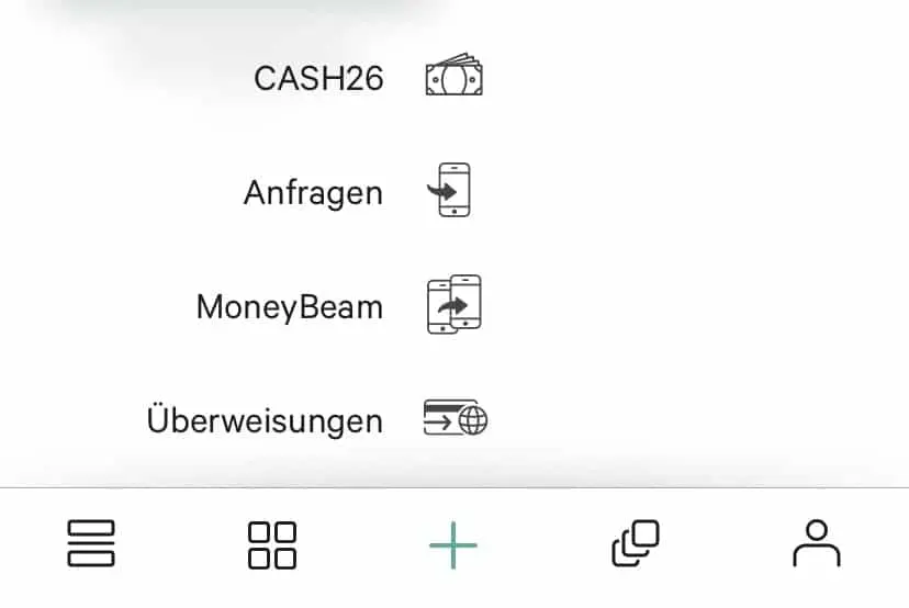 Überweisungen N26 Cash26 MoneyBeam