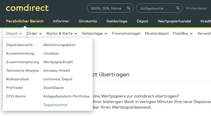 Depotübertrag Trade Republic Comdirect Erfahrungen Anleitung Depotwechsel
