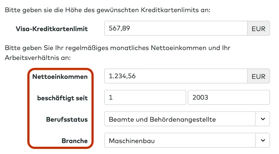 Kreditkarte Kreditlimit Kreditrahmen beantragen Beantragung Anleitung