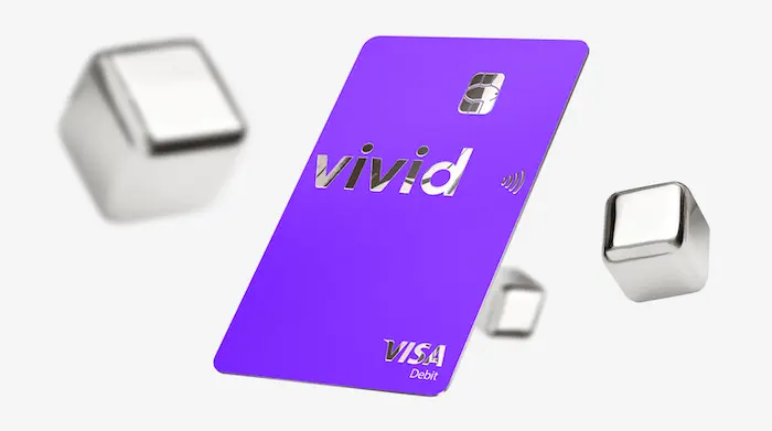 Vivid Money Visa Debitkarte Girokonto EC Karte Metall Edelstahl
