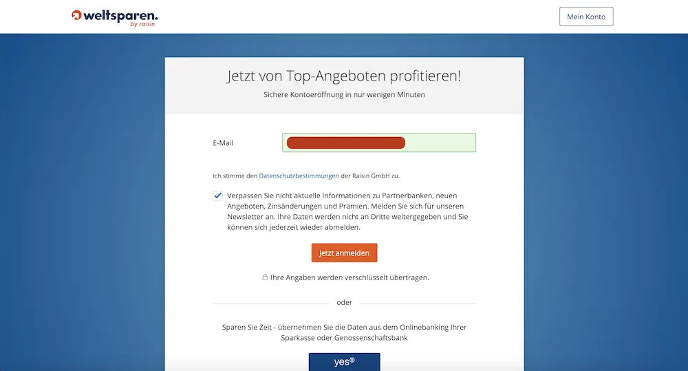 WeltSparen-Kontoeröffnung Anleitung Festgeld Tagesgeld Flexgeld Raisin