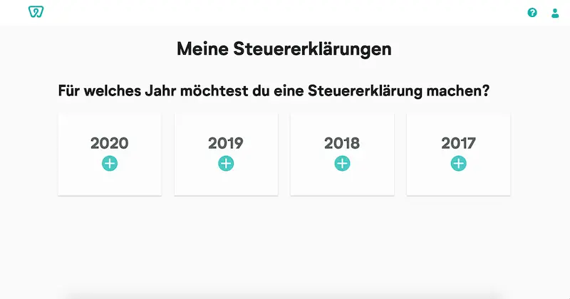 4 Steuerjahr wählen Wundertax Steuererklärung machen