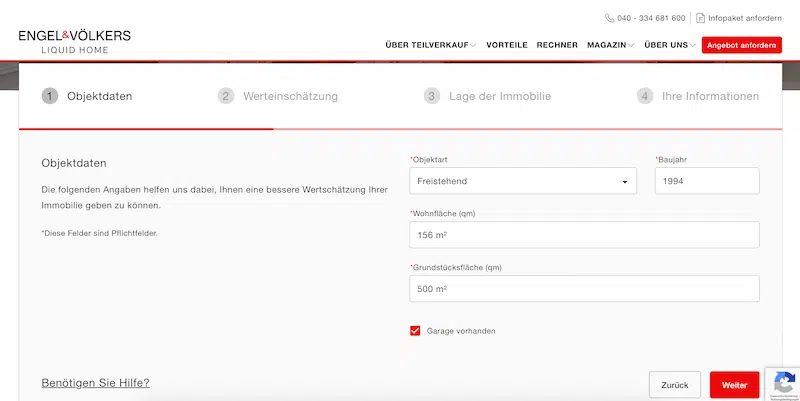 Immobilien-Teilverkauf Engel & Völkers LiquidHome Angebot anfragen Testbericht Test