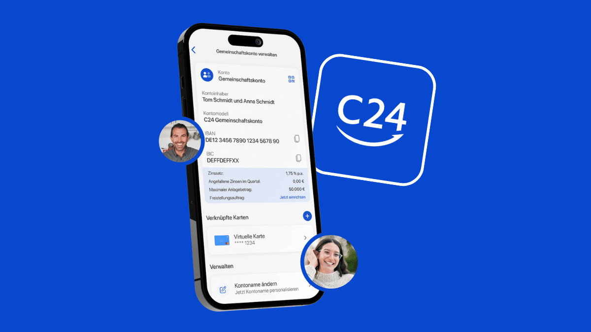 C24 Gemeinschaftskonto: Kostenloses Partnerkonto mit Zinsen
