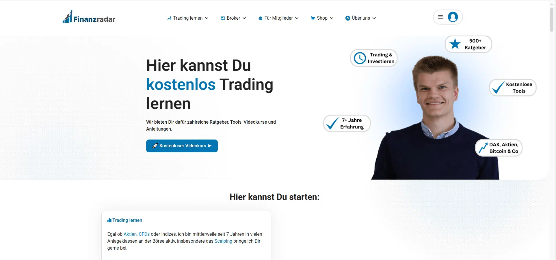 Finanzradar Homepage
